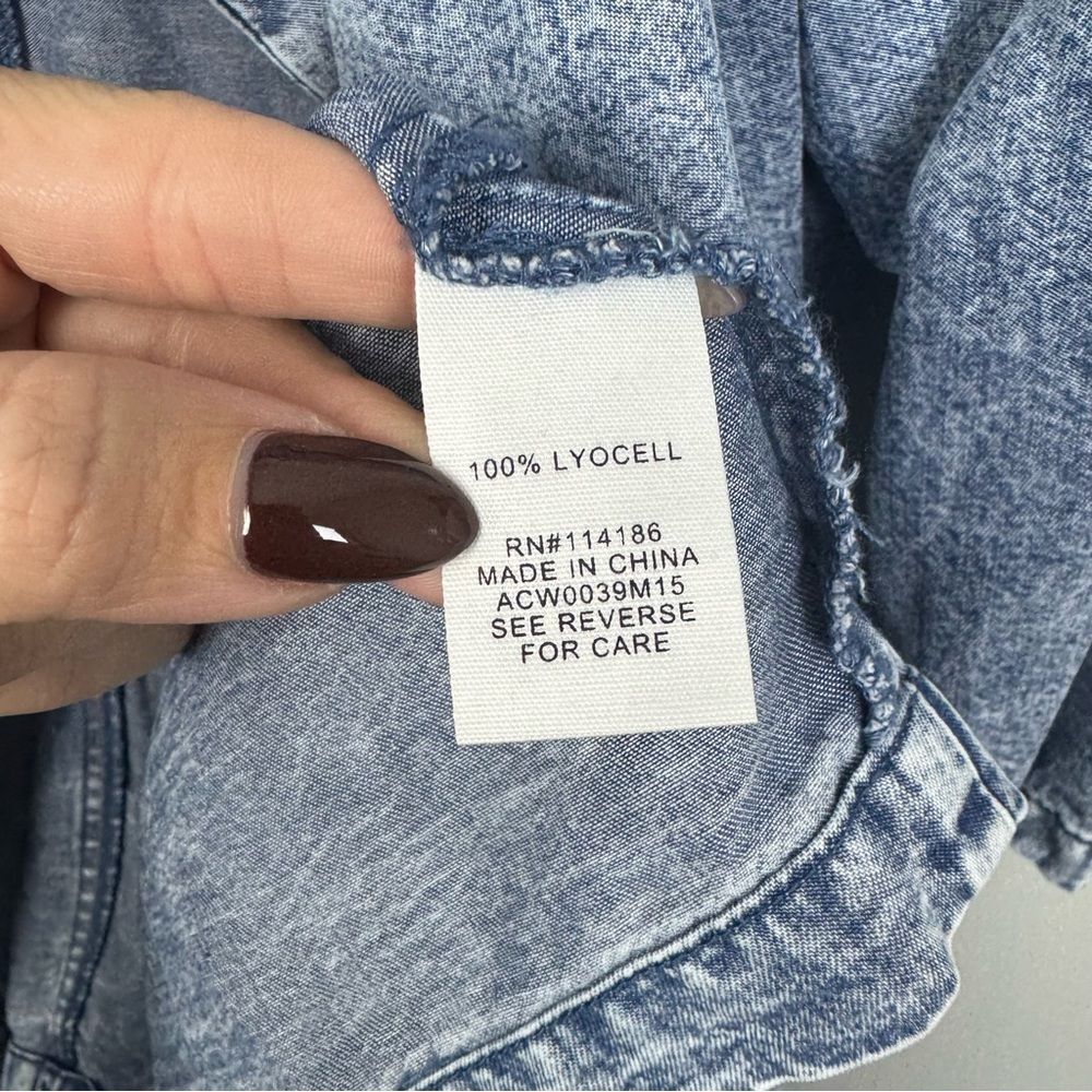 ADYSON PARKER | Lightweight Open Front Chambray Denim Jacket Women’s Size Medium - Picture 7 of 8